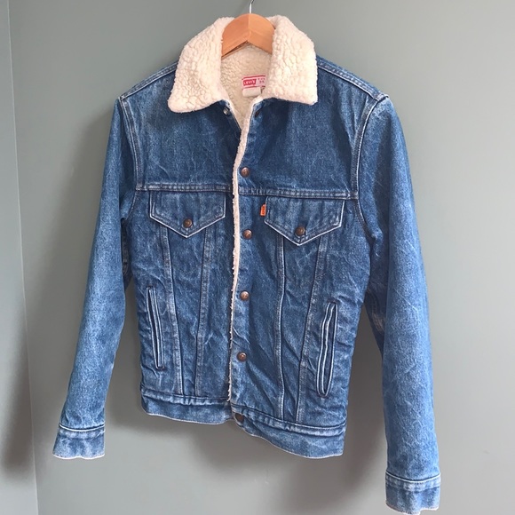 Levi's Jackets & Blazers - Levi's Vintage Orange Tab Denim Sherpa Lined Trucker Jacket 70608-0217 WPL 423